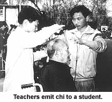 Teachers emit chi to a student